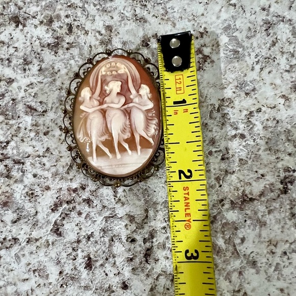 Antique Sterling shell cameo/pendant - Picture 10 of 11